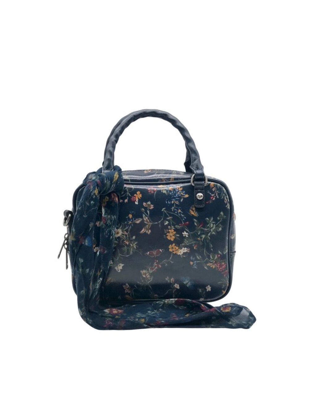 Patricia Nash Navy Blue Floral Crossbody Satchel